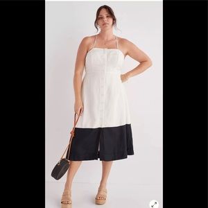 Anthropologie Maeve Colorblocked Contrast Midi Dress